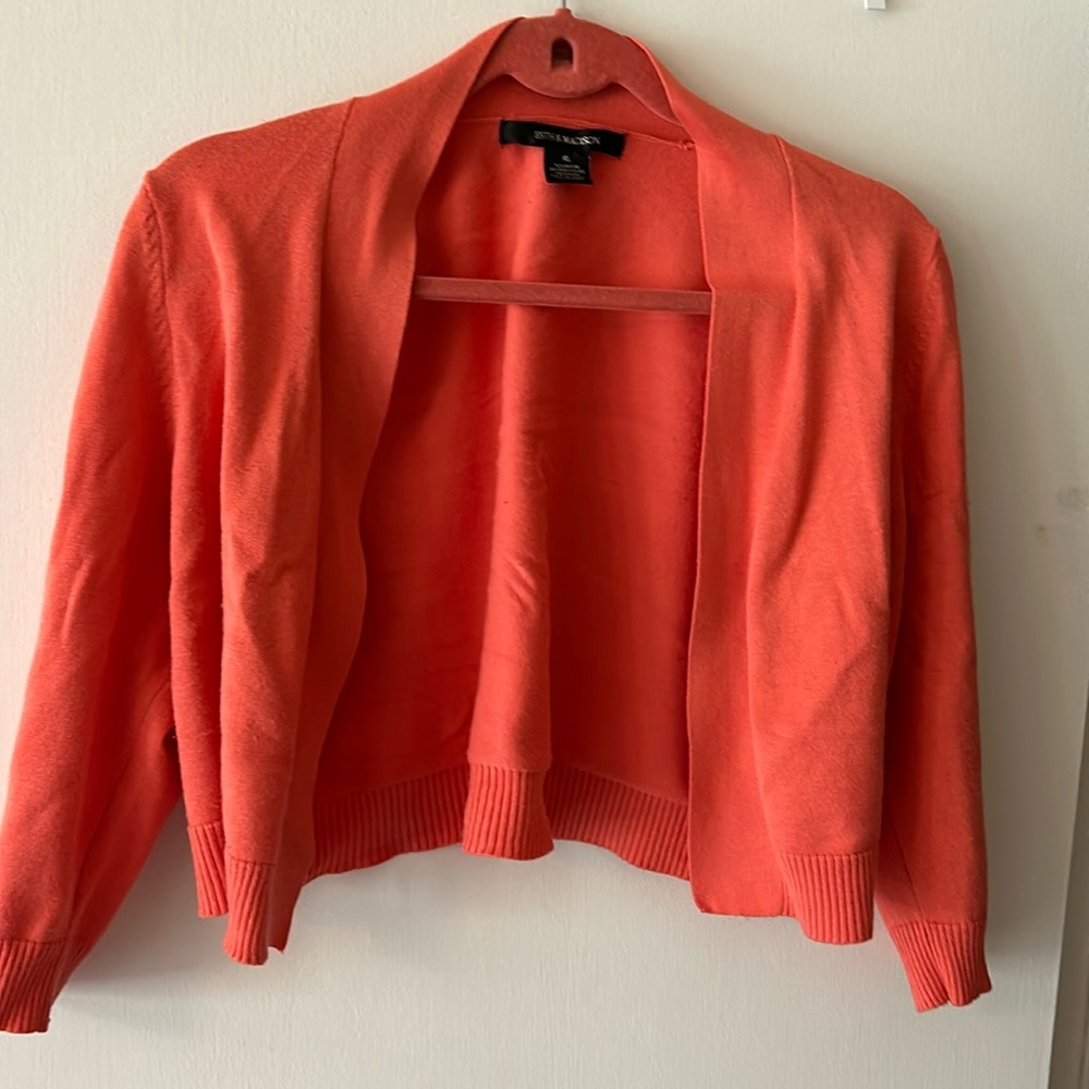 Short peach cardigan